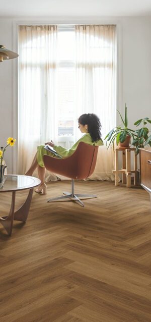 Вінілова підлога Quick Step Ciro Herringbone AVHBU40364 Botanic caramel oak