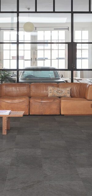 Вінілова підлога Quick Step Alpha Vinyl Tiles AVST40035 Сланець чорний