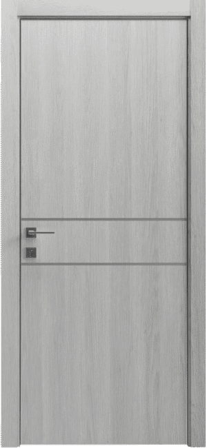 Двері Rodos Modern Flat-01 з алюмінієвим контуром у сучасному інтер’єрі.