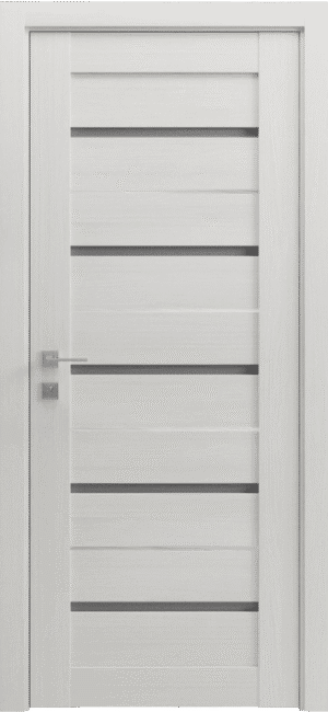 Двері Rodos Modern Lazio з вертикальним декором у сучасному інтер'єрі.